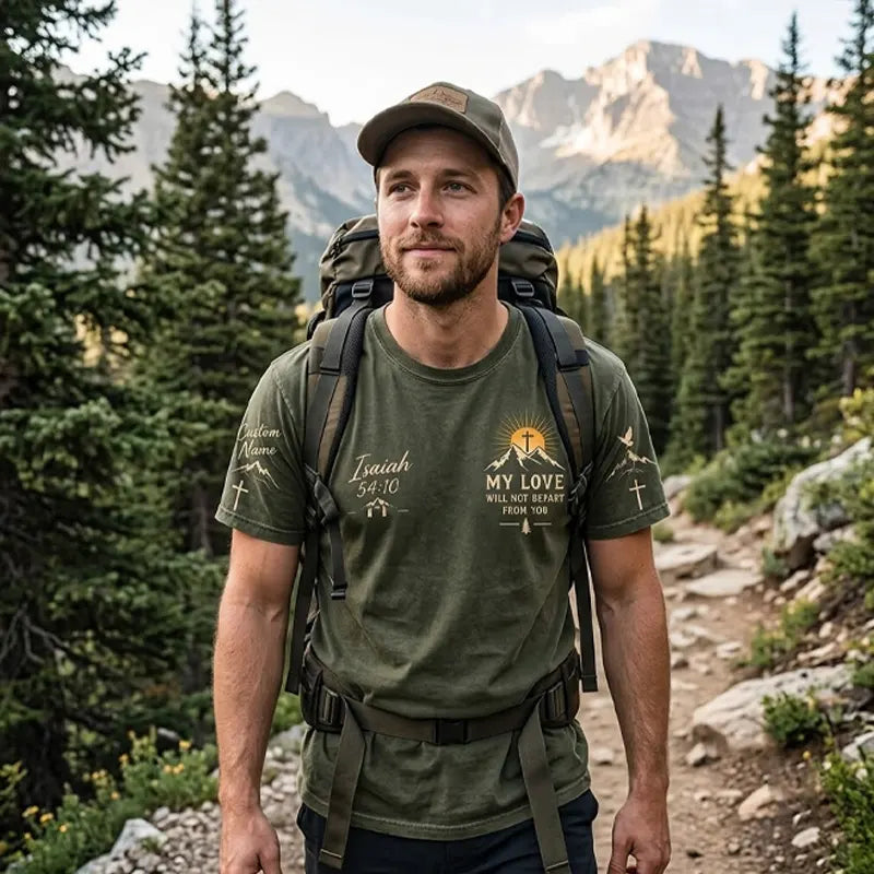Christian Faith Mountain Landscape Short Sleeve T-Shirt