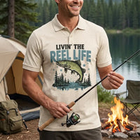 Personalized Livin' The Reel Life Fishing Polo Shirt