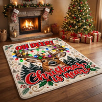 Oh Deer Christmas Is Near Reindeer Christmas Area Rug