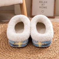 Personalized Christian Jesus Fishing Fur Slippers