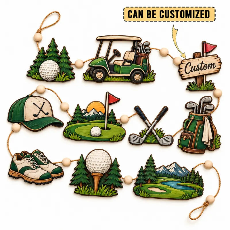 Personalized Golf Lover Wooden Garland