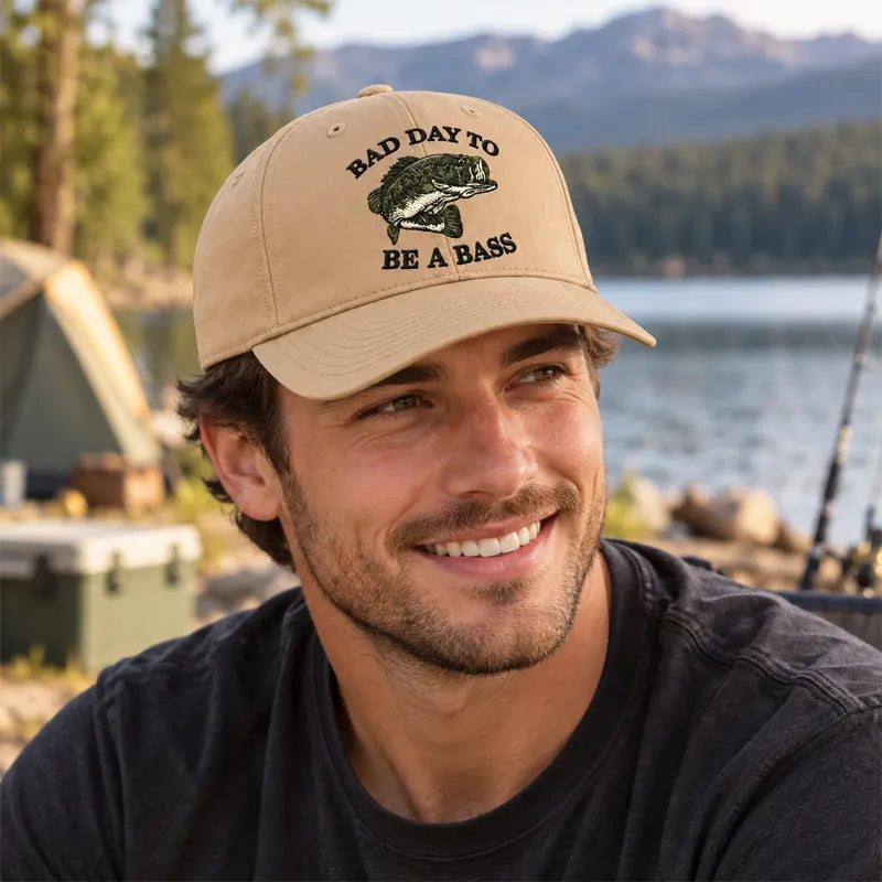 Bad Day To Be A Bass Fishing Embroidered Cap