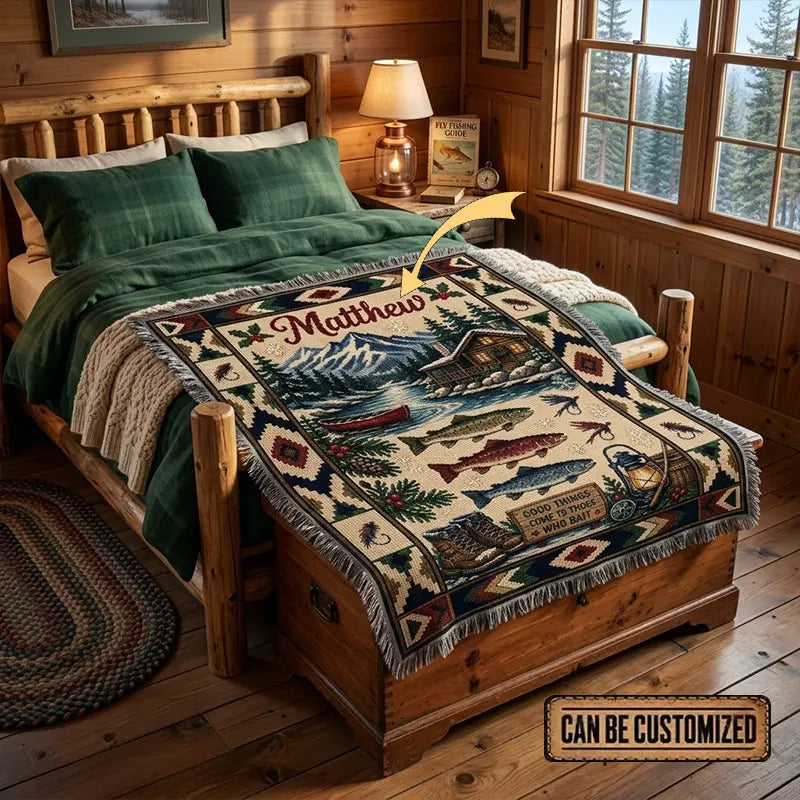 Good Things Come To Those Who Bait Tassels Blanket