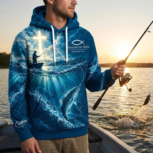 Personalized Fishers of Men Catholic Fishing Hoodie