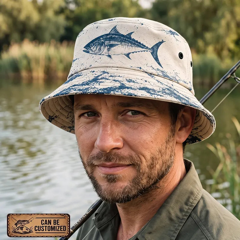 Fathom Thread Outdoor Hook Seek Tuna Strike Fishing Bucket Hat