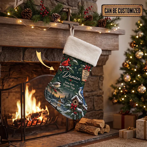 Personalized Winter Birds Christmas Stocking