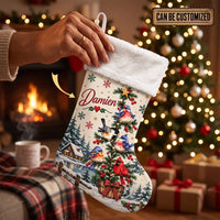 Personalized Winter Birds Christmas Stocking