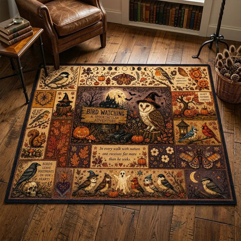 Personalized Bird Watching Spooktacular Halloween Rug