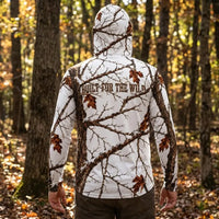 Fathom Thread Snow Camo Personalized Hooded Long Sleeve Shirt