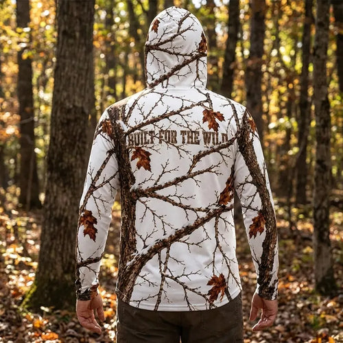Fathom Thread Snow Camo Personalized Hooded Long Sleeve Shirt