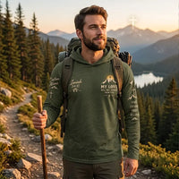 Christian Faith Mountain Landscape Hooded Long Sleeve Shirt