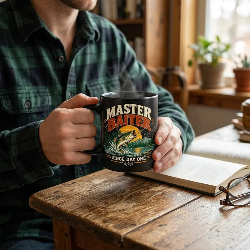 Master Baiter Vintage Fishing Coffee Mug