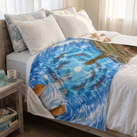 Fishers of Men Jesus Walking on Water Sherpa Fleece Blanket