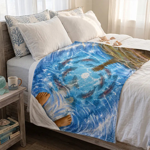 Fishers of Men Jesus Walking on Water Sherpa Fleece Blanket