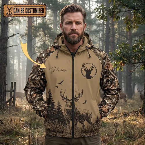 Personalized Live To Hunt Hunt To Live Camo Hunting Windbreaker Jacket