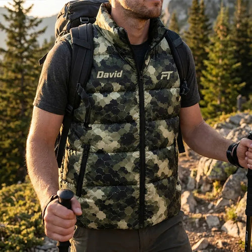 Fathom Thread Personalized Hex Camo Puffer Vest