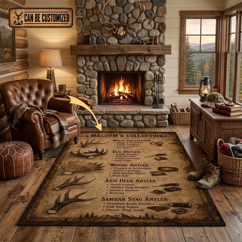 Personalized Antler Collection Vintage Area Rug