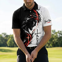 Jesus Play Golf And Pray Christian Polo Shirt