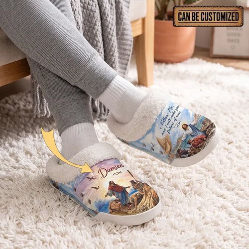 Personalized Christian Fishing Fur Slippers