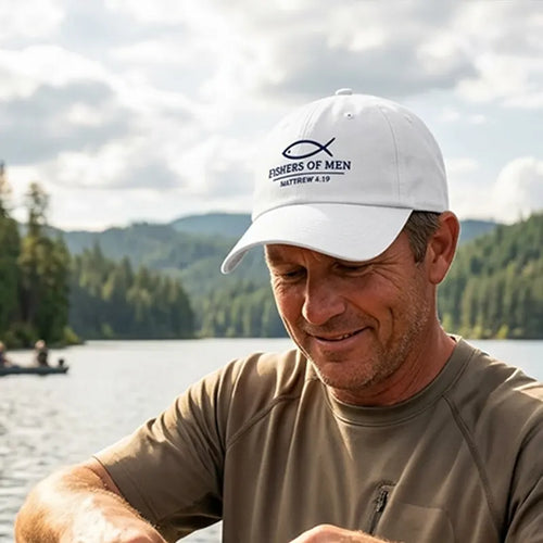 Fishers of Men Matthew 4:19 Catholic Christian Embroidered Cap