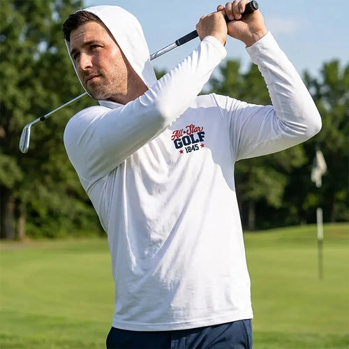 Personalized All-Star Golf Vintage Hooded Long Sleeve Shirt