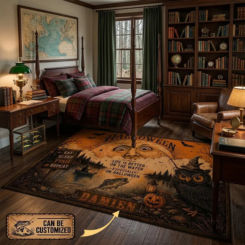 Personalized Halloween Fishing Life Is Better On The Water Rug