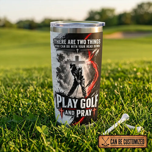 Personalized Jesus Play Golf And Pray Christian 20oz Tumbler
