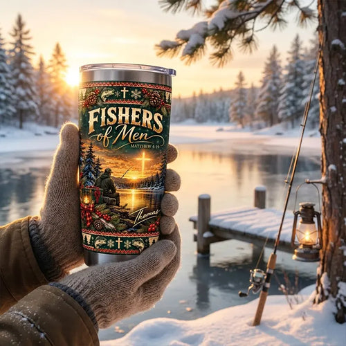 Fishers of Men Matthew 4:19 Christian Fishing Christmas 20oz Tumbler