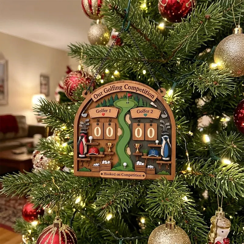 Personalized Our Golfing Competition Wooden Tracker