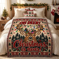 Oh Deer Christmas Is Near Tassels Blanket