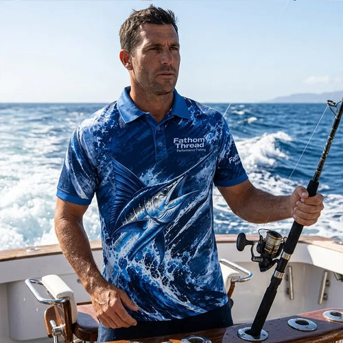 Fathom Thread Performance Fishing Marlin Polo Shirt