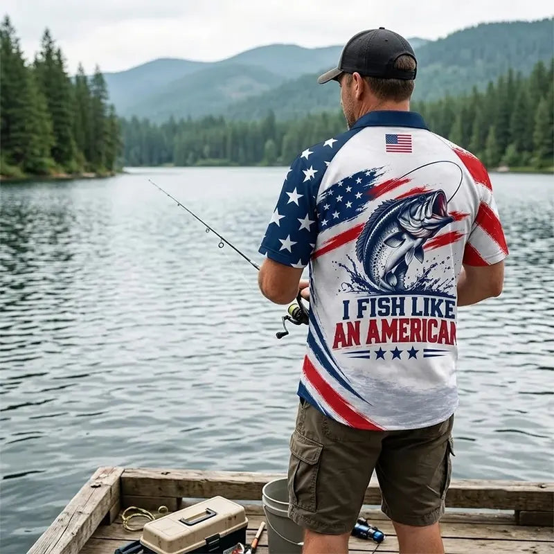Custom American Bass Fishing Patriotic Hawaiian Shirt