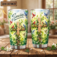 Savior Christian Cross Birds Personalized 20oz Tumbler