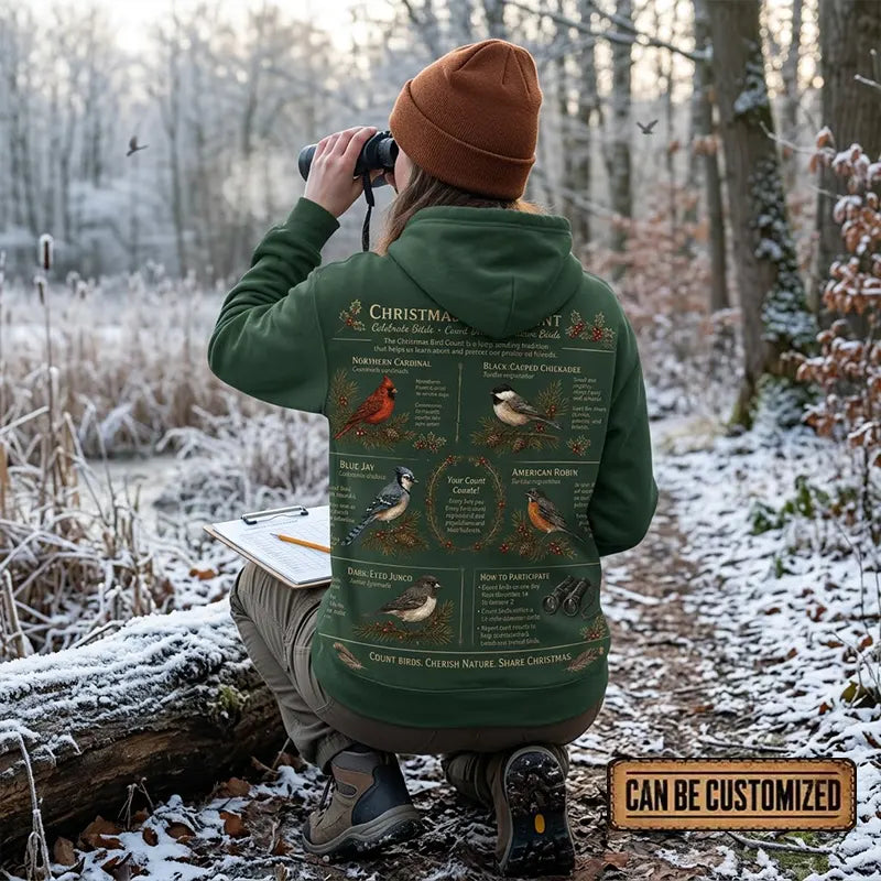 Christmas Bird Count Birdwatching Hoodie