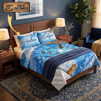 Personalized Fishers of Men Christian Fishing Quilt Bedding Set