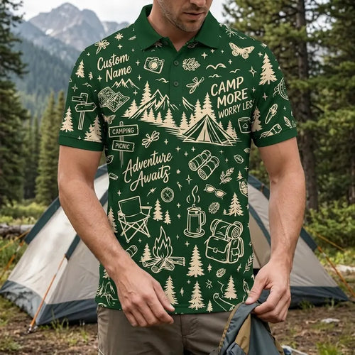 Personalized Camp More Worry Less Adventure Polo Shirt