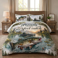 Dream of the Perfect Catch Fishing Quilt Bedding Set