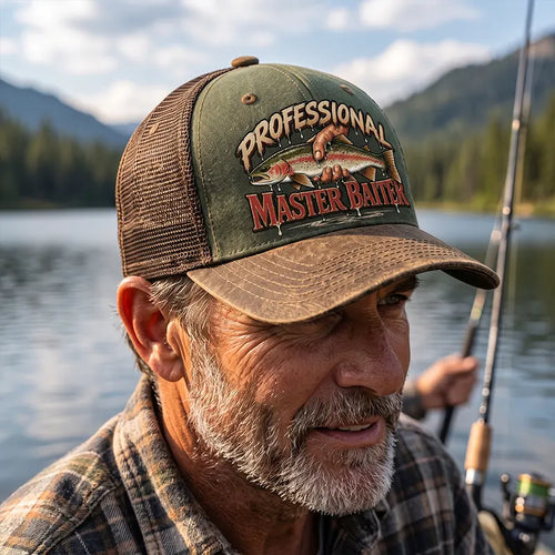 Professional Master Baiter Rainbow Trout Fishing Trucker Hat