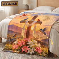 Personalized Isaiah 40:31 Christian Cross Birds Fleece Blanket