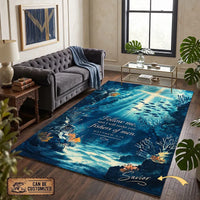 Personalized Matthew 4:19 Christian Fishing Ocean Area Rug