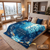 Personalized Matthew 4:19 Christian Fishing Ocean Fleece Blanket