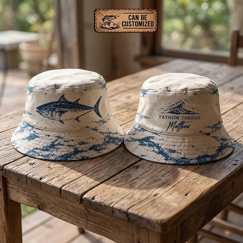Fathom Thread Outdoor Hook Seek Tuna Strike Fishing Bucket Hat