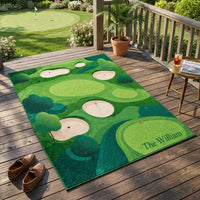 Personalized Aerial Golf Course Greenery Rug