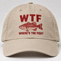 WTF Where's The Fish Bass Fishing Embroidered Cap