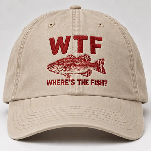 WTF Where's The Fish Bass Fishing Embroidered Cap