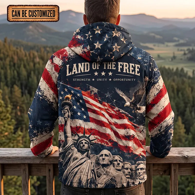 Personalized Land Of The Free American Eagle Soccer Windbreaker