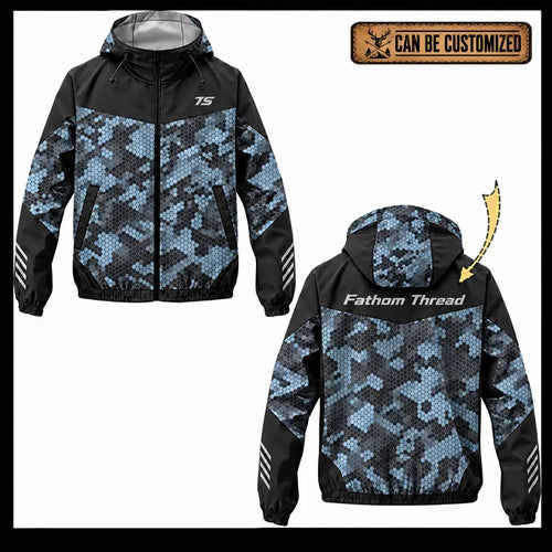 Personalized Fathom Thread Hex Camo Tactical Windbreaker Jacket