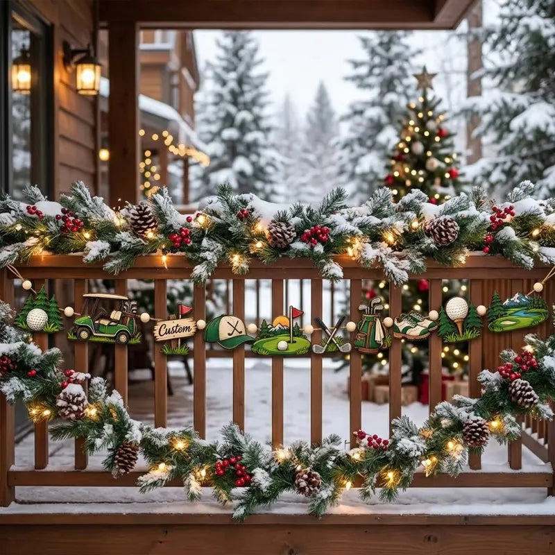 Personalized Golf Lover Wooden Garland
