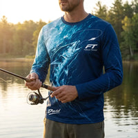 Personalized Fathom Thread Ocean Fish Long Sleeve Shirt