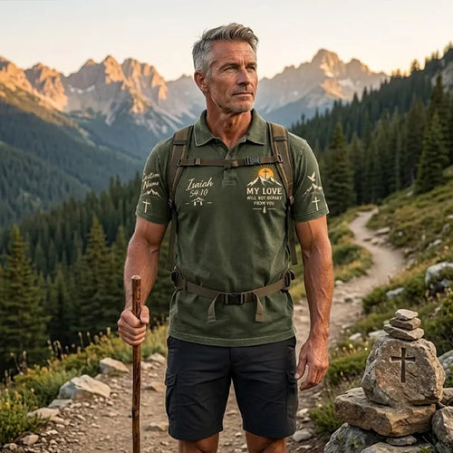 Christian Faith Mountain Landscape Polo Shirt